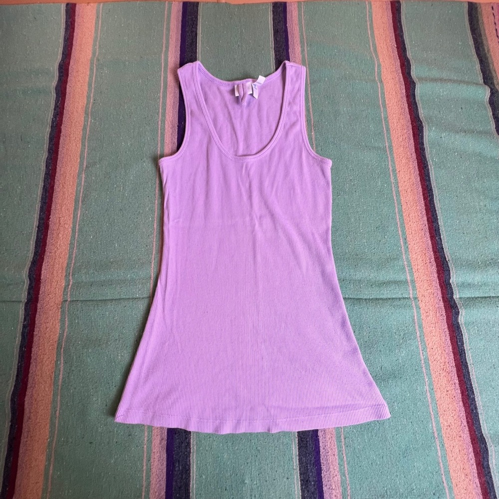Piper & Blue Tank Top Womens Large Purple Ribbed Knit Scoop Neck Sleeveless BB84